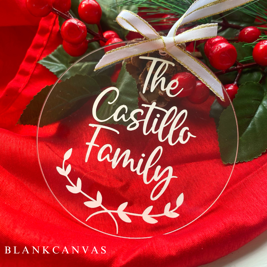 Acrylic Family Name Ornament